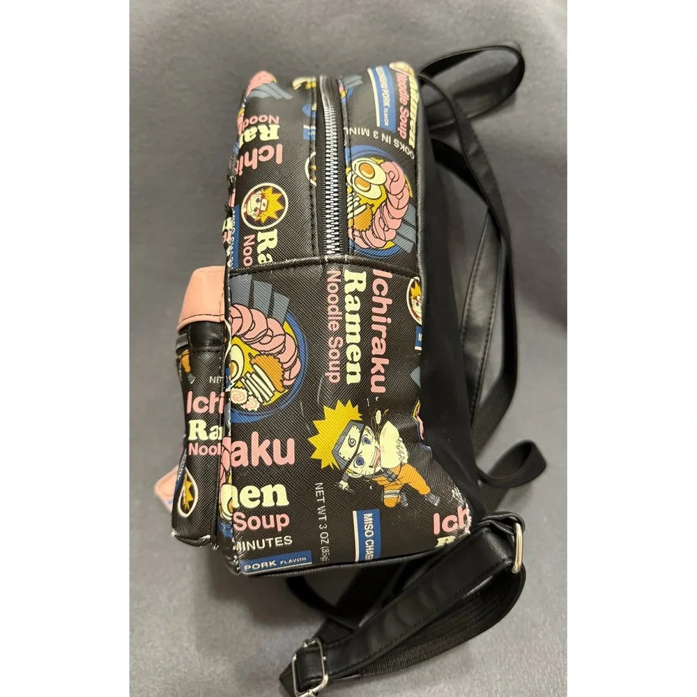 Naruto Shippuden Ichiraku Ramen Mini Backpack Bioworld Anime Faux Leather Black